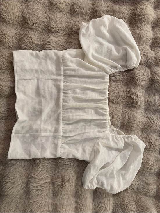 twik Tops - twik White Puff Sleeve Square Neck Tank Top
